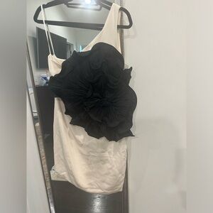 Marchesa Notte One Shoulder Mini Cocktail Dress